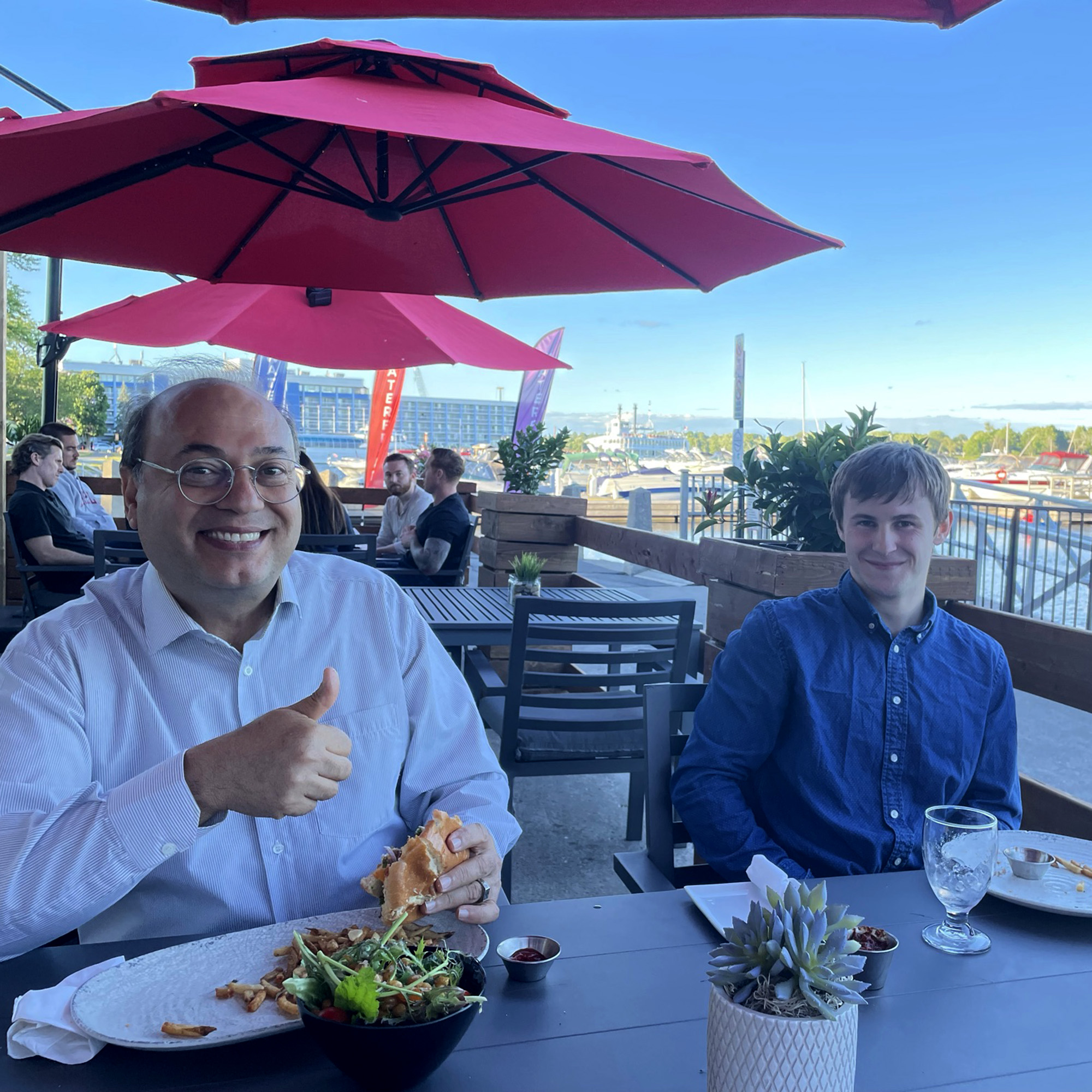 Saeid and Evan having lunch